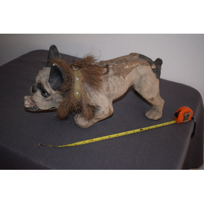 rare chien bouledogue Papier mâché  1910