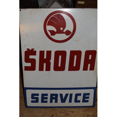 rare plaque  emaillée skoda service